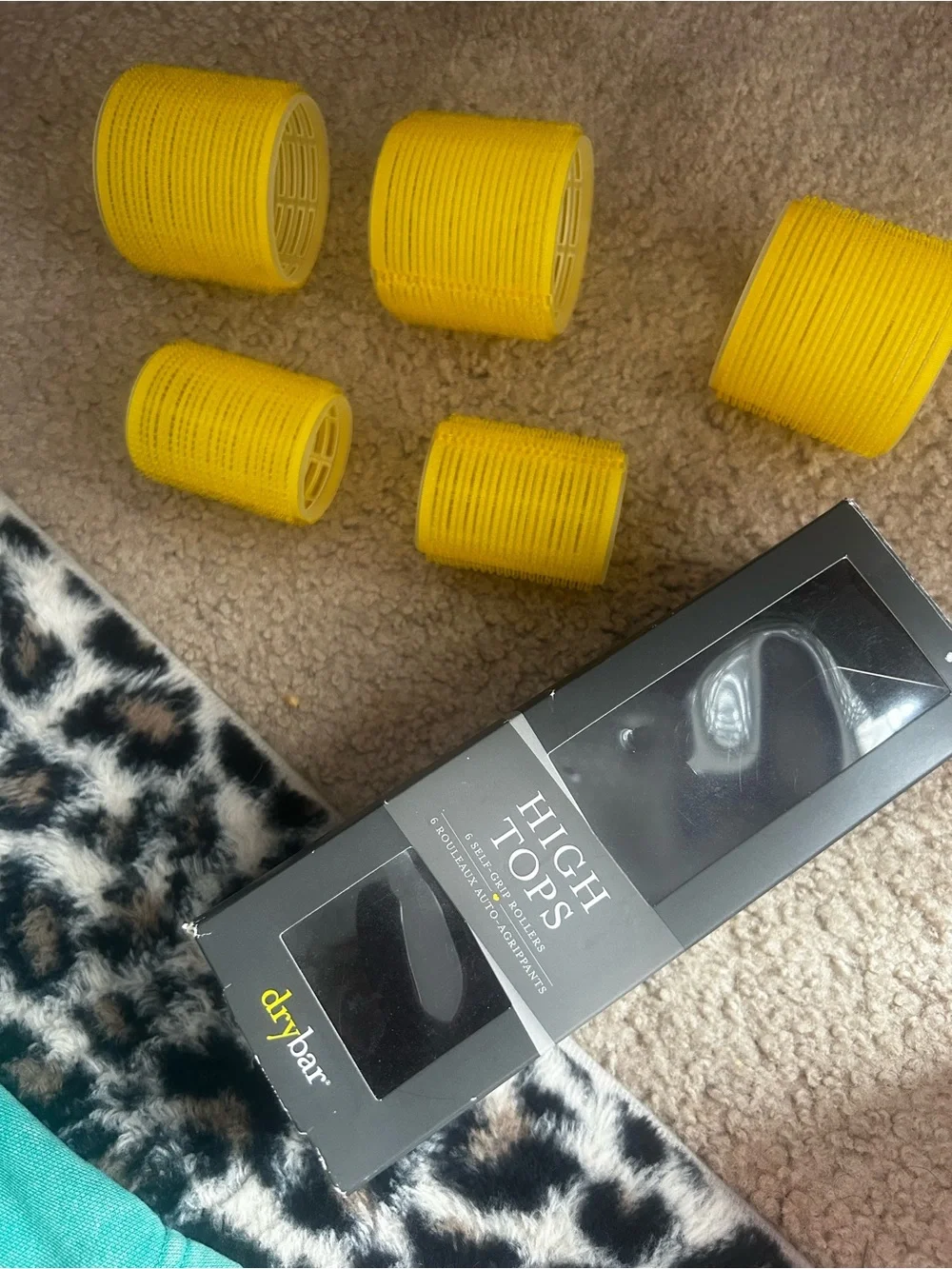 Drybar High Tops Self-Grip Rollers Set of 5 Yellow w/ Box